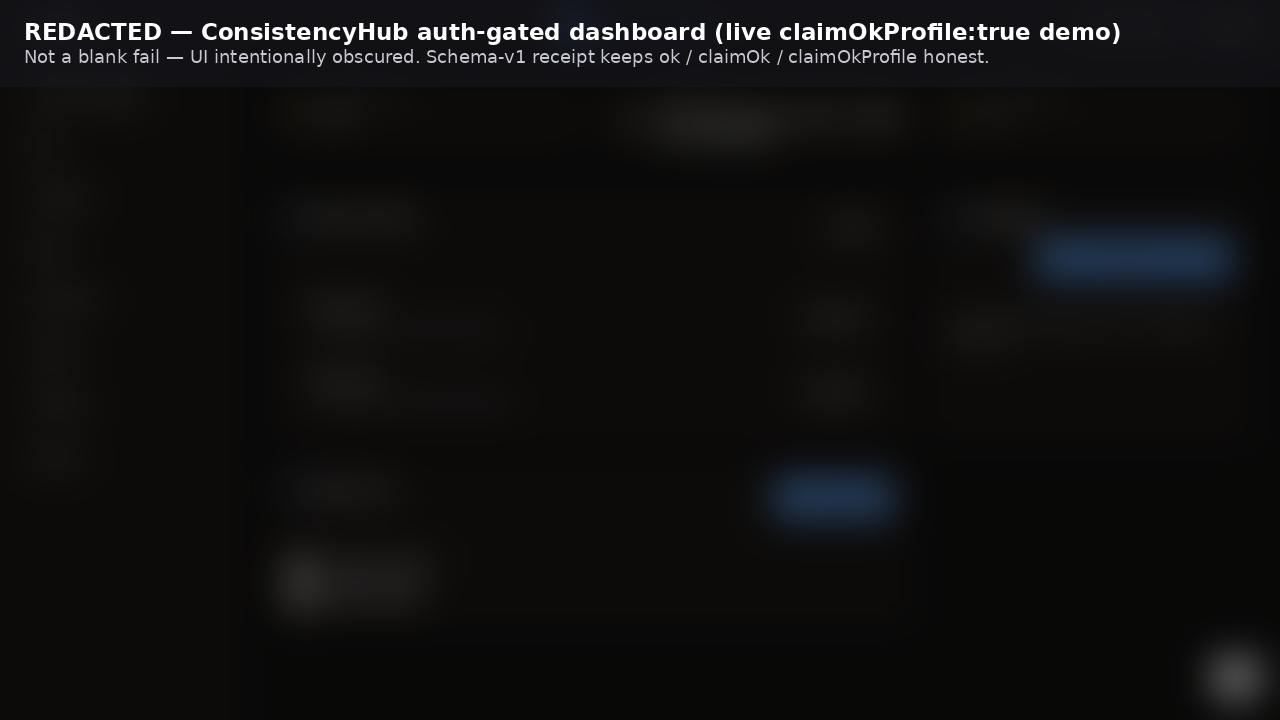 Blurred logged-in page from an auth-gated app. Redacted demo. The blur hides personal data. Not a blank fail.